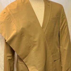 Claiborne Men's Khaki Tan Slim-Fit Cotton Suit